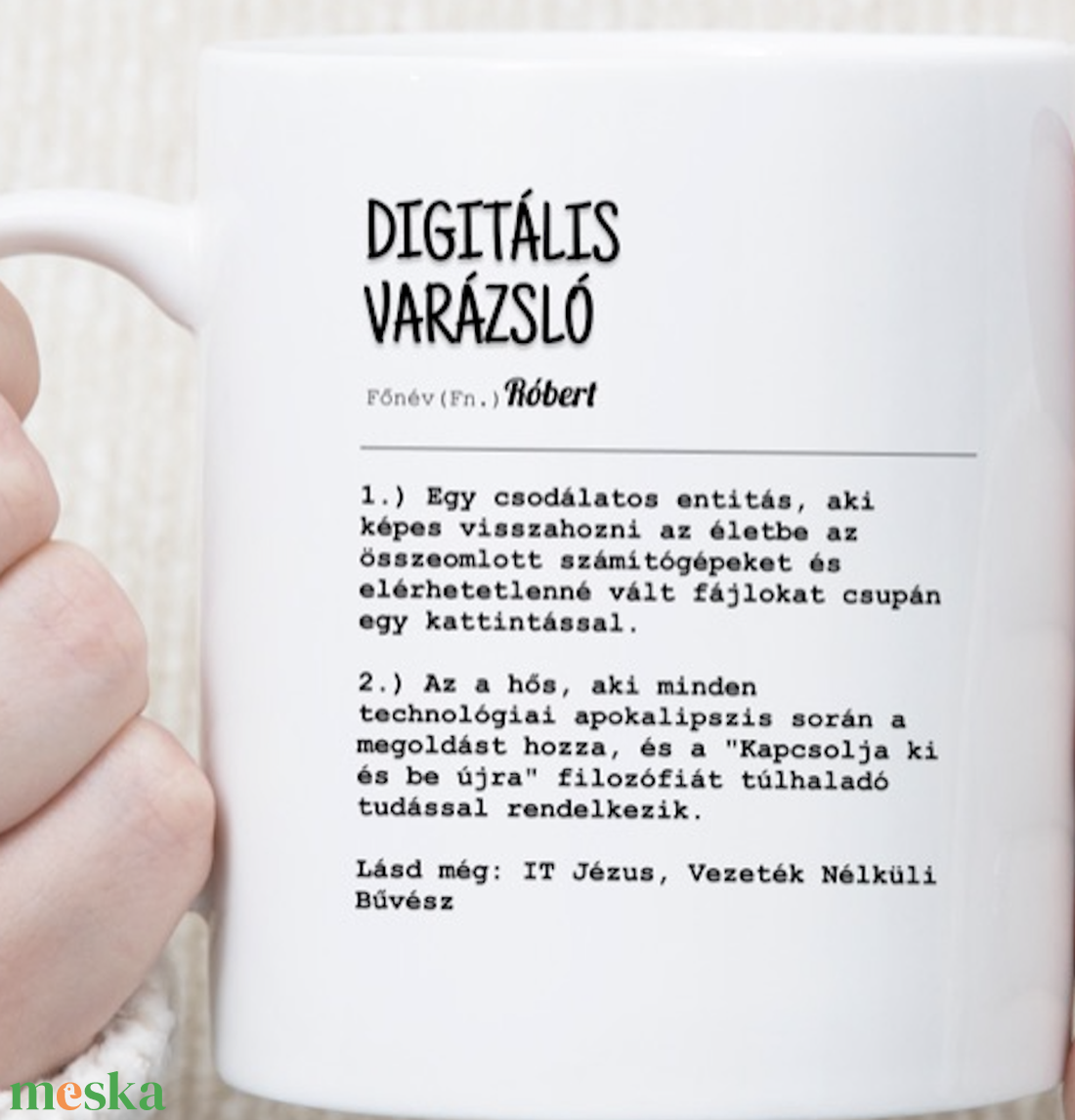 Informatikus IT - Személyre Szóló ICT Bögre - Különleges Névre Szabott Ajándék -  Vicces Enciklopédia Digitális Varázsló - otthon & életmód - konyhafelszerelés, tálalás - tálalás - bögre & csésze - Meska.hu