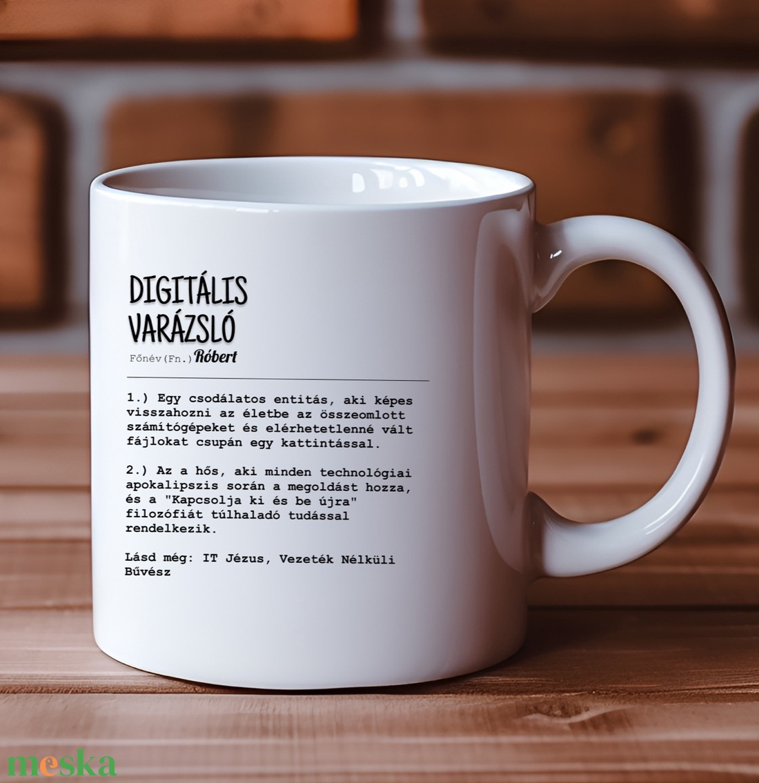 Informatikus IT - Személyre Szóló ICT Bögre - Különleges Névre Szabott Ajándék -  Vicces Enciklopédia Digitális Varázsló - otthon & életmód - konyhafelszerelés, tálalás - tálalás - bögre & csésze - Meska.hu