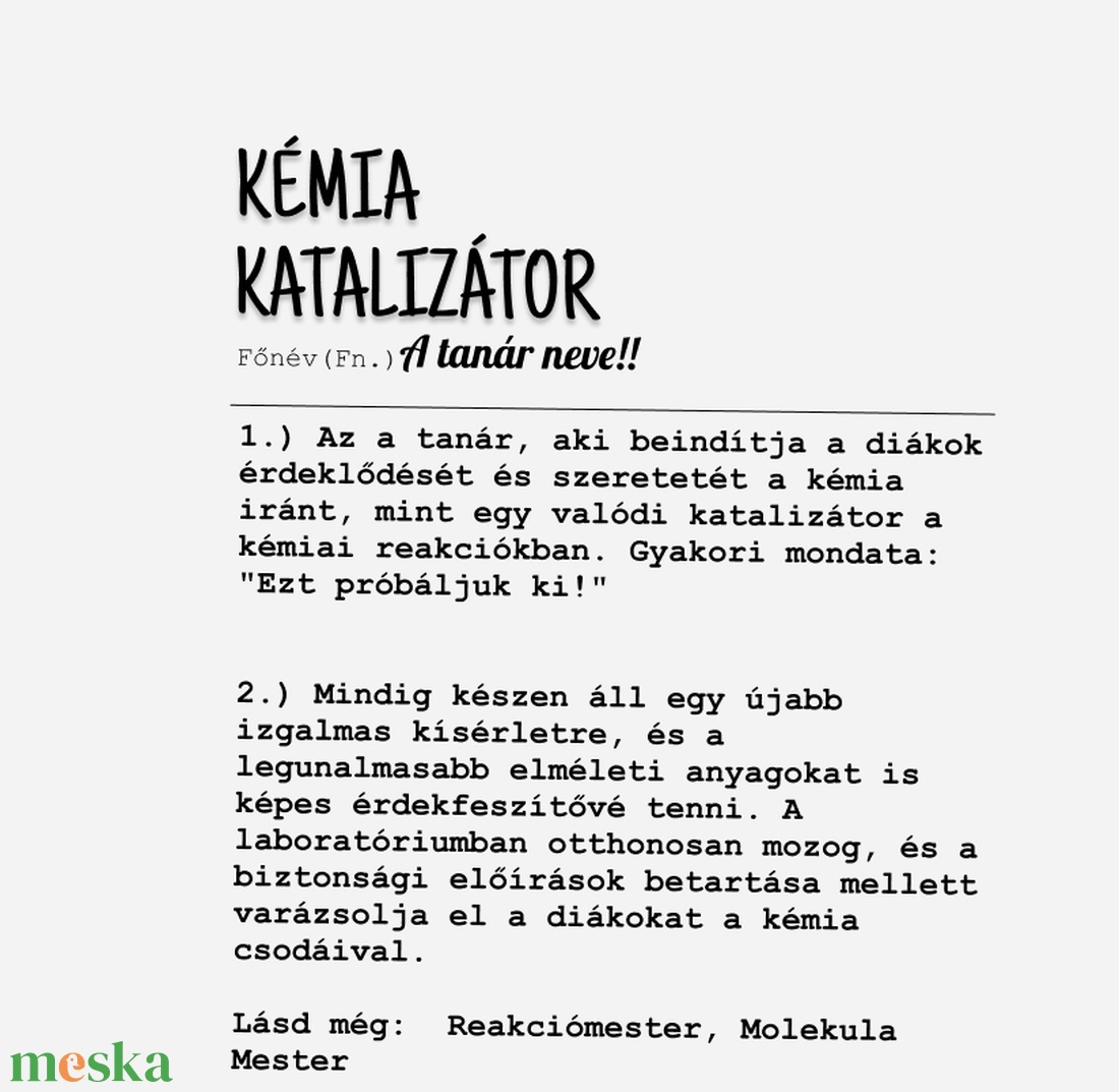 Kémia Katalizátor - Személyre Szabható Kémia Tanári Bögre - Tökéletes Év Végi Ajándék -  Pedagógus Napra - otthon & életmód - konyhafelszerelés, tálalás - tálalás - bögre & csésze - Meska.hu