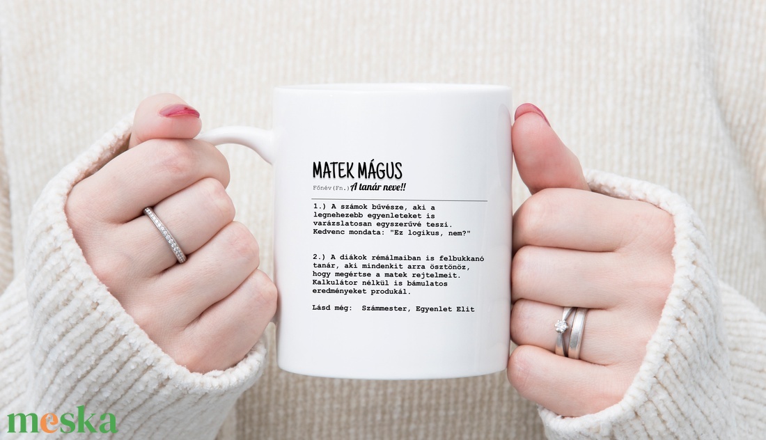„Matek Mágus”  - Személyre Szabható Matek Matematika Tanári Bögre - Tökéletes Év Végi Ajándék -  Pedagógus Napra akciós termékkép 1