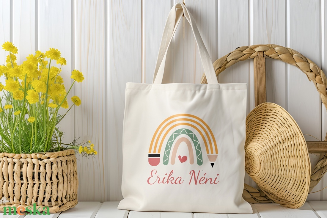 Személyre Szabható Vászontáska Tanároknak, Egyedi Névvel vagy Üzenettel - Tökéletes Ajándék Év Végére és Pedagógus Napra - táska & tok - bevásárlás & shopper táska - shopper, textiltáska, szatyor - Meska.hu