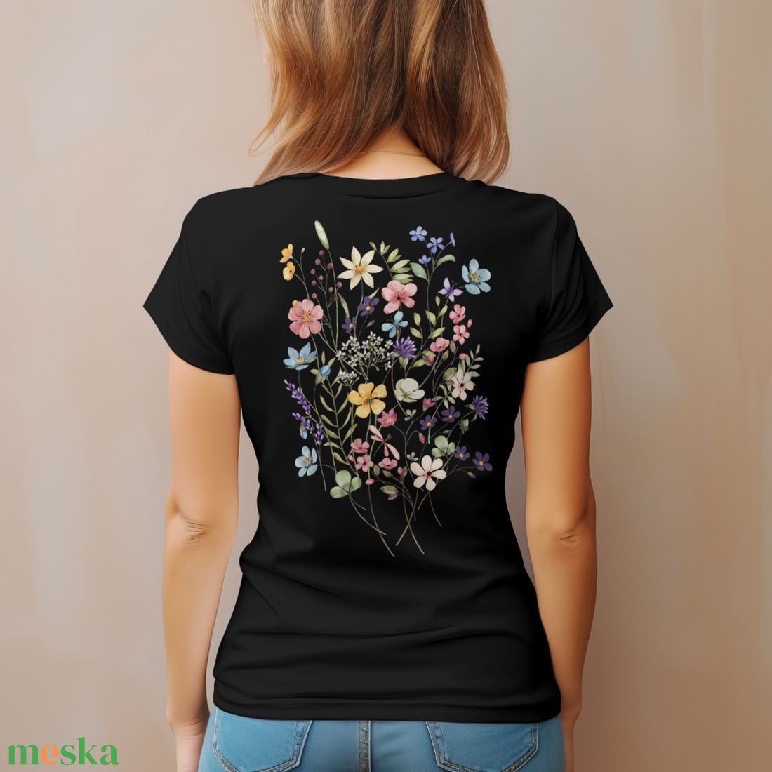 Vintage Vadvirágos póló Tökéletes Ajándék Barátoknak, Dekoratív, Csinos, Kétoldalú nyomat, Könnyed Design - ruha & divat - női ruha - póló, felső - Meska.hu