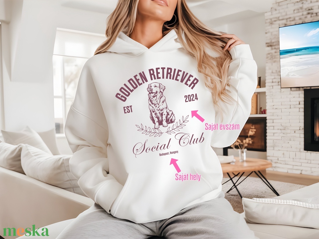Személyre szabható pulóver és hoodie Golden Retriever rajongóknak  egyedi évszámmal és hellyel, tökéletes ajándék kutya - ruha & divat - női ruha - pulóver - Meska.hu