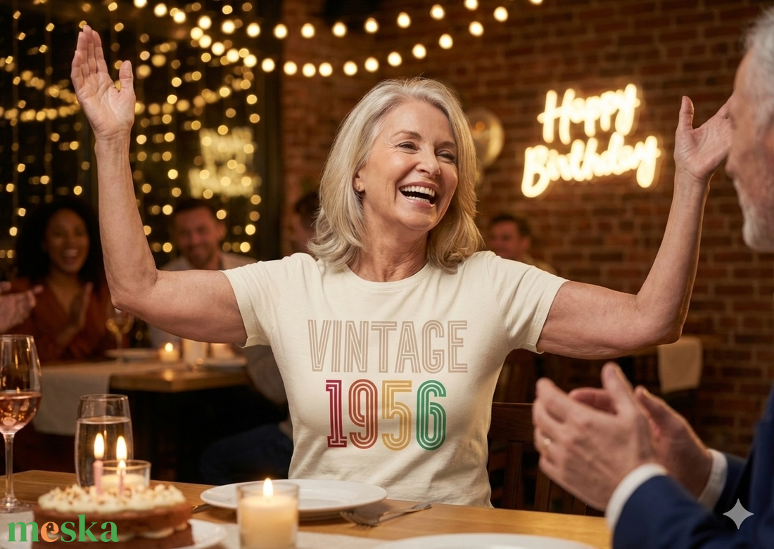 Vintage 1956: 70 Éve Eredeti � Retro Szülinapi Póló � Egy Történelmi Évjárat Ünneplésére - ruha & divat - női ruha - póló, felső - Meska.hu