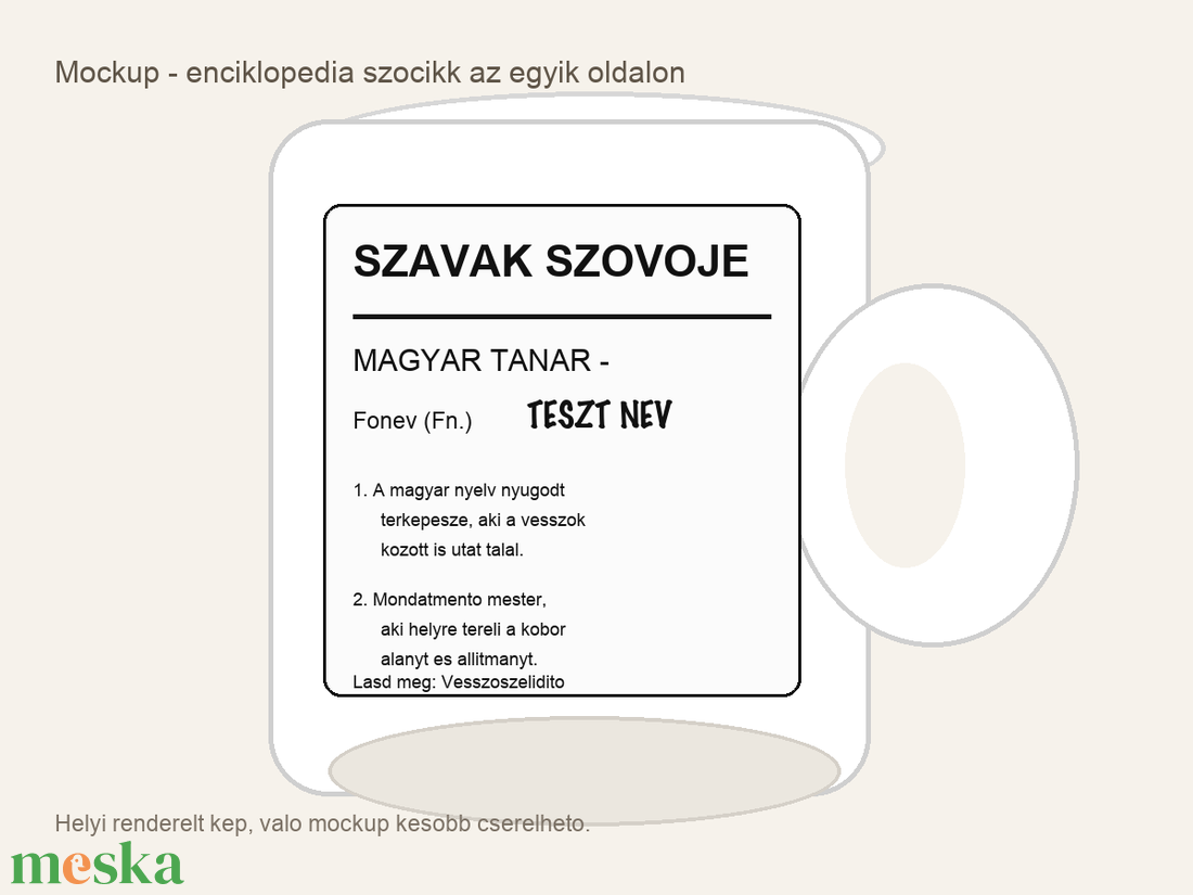 Teszt termék - Szavak Szovoje magyar tanar ajandekbogre - nevreszolo pedagogus ajandek - otthon & életmód - konyhafelszerelés, tálalás - tálalás - bögre & csésze - Meska.hu