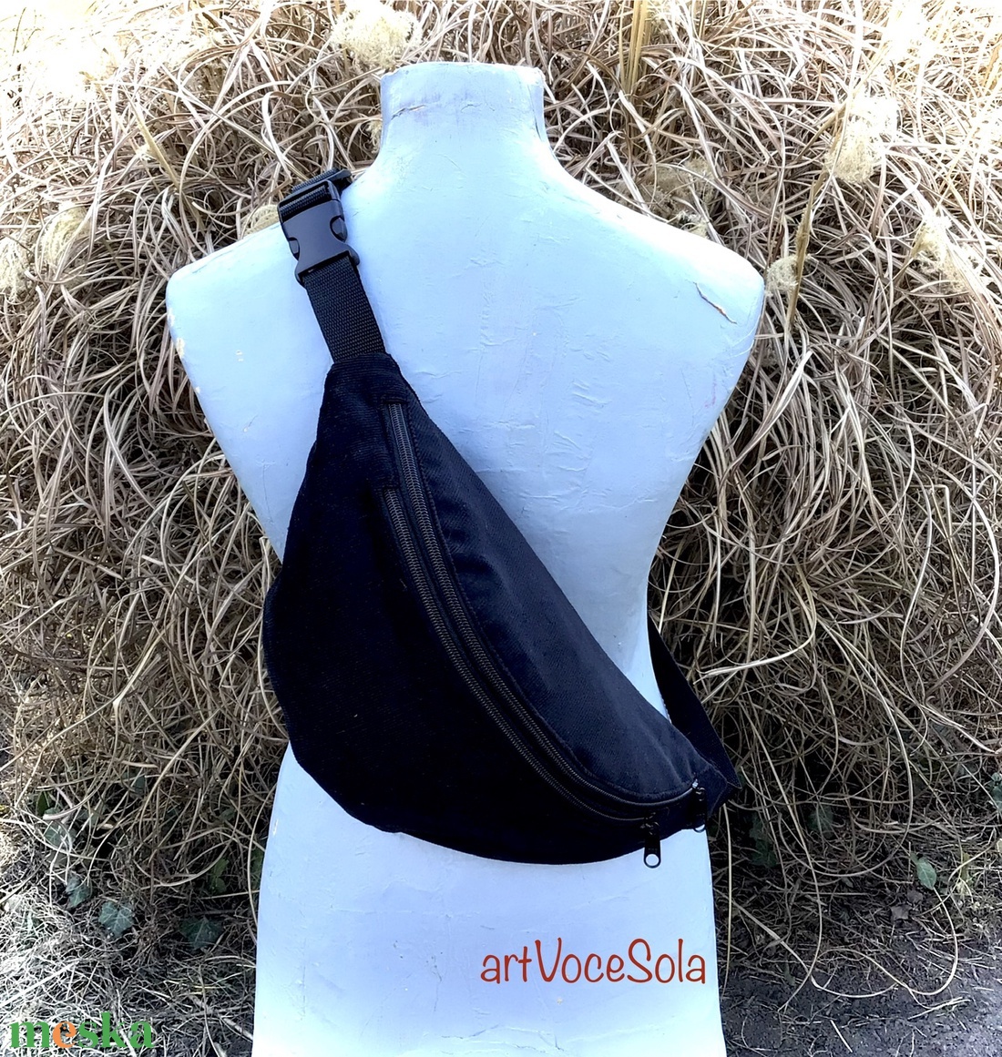 Fekete  tenger XL nagy Övtáska - táska & tok - övtáska - Meska.hu