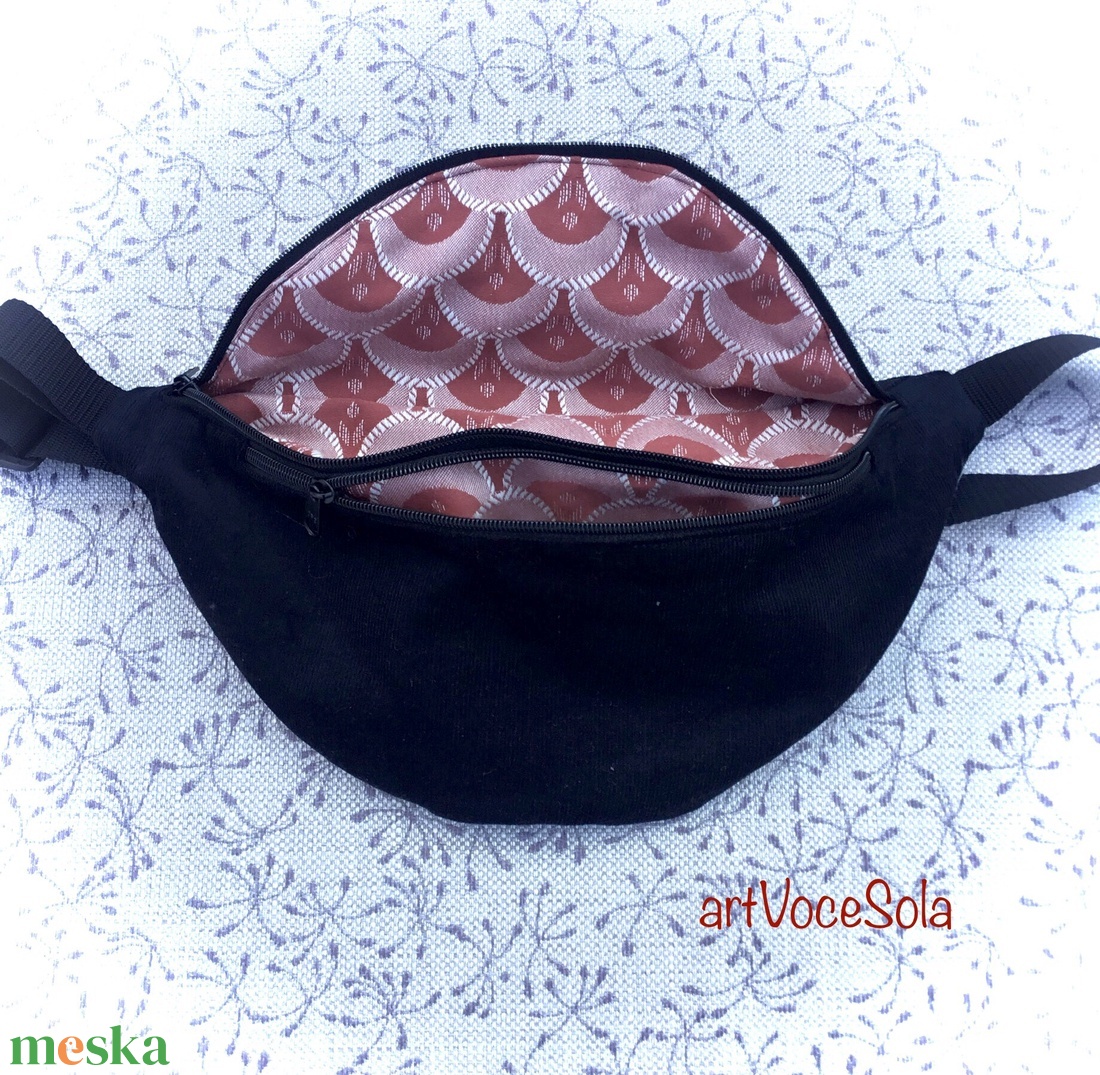 Fekete  tenger XL nagy Övtáska - táska & tok - övtáska - Meska.hu