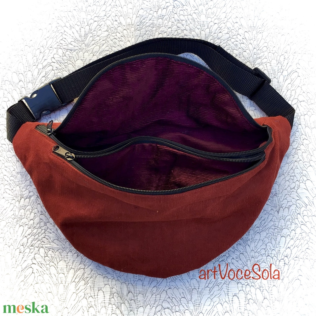 Terrakotta XL nagy Övtáska - táska & tok - övtáska - Meska.hu