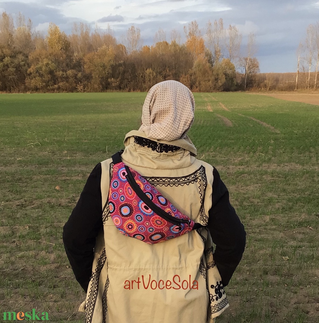 Virágtánc XL nagy Övtáska - táska & tok - övtáska - Meska.hu