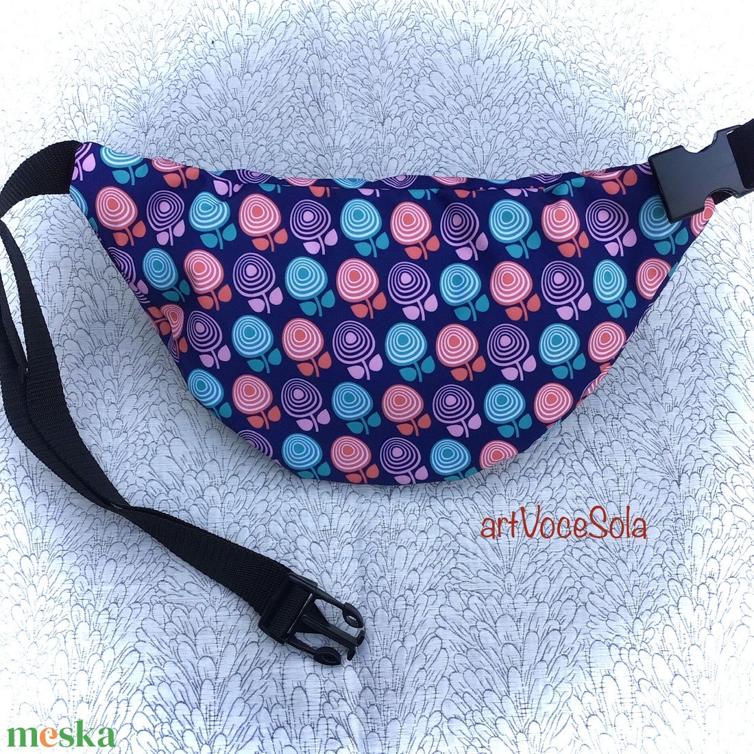 Virágkórus XL nagy Övtáska - táska & tok - övtáska - Meska.hu