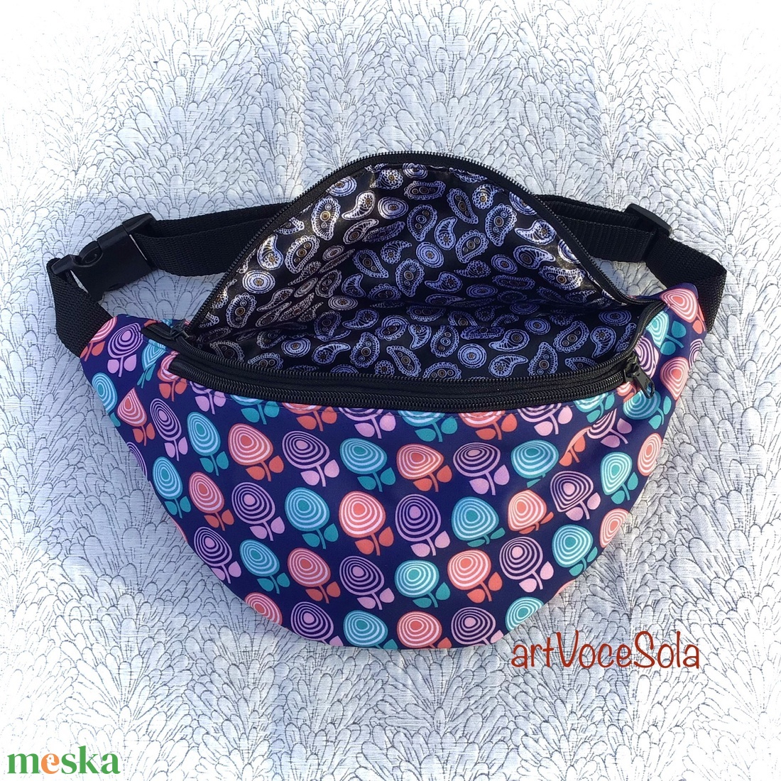 Virágkórus XL nagy Övtáska - táska & tok - övtáska - Meska.hu