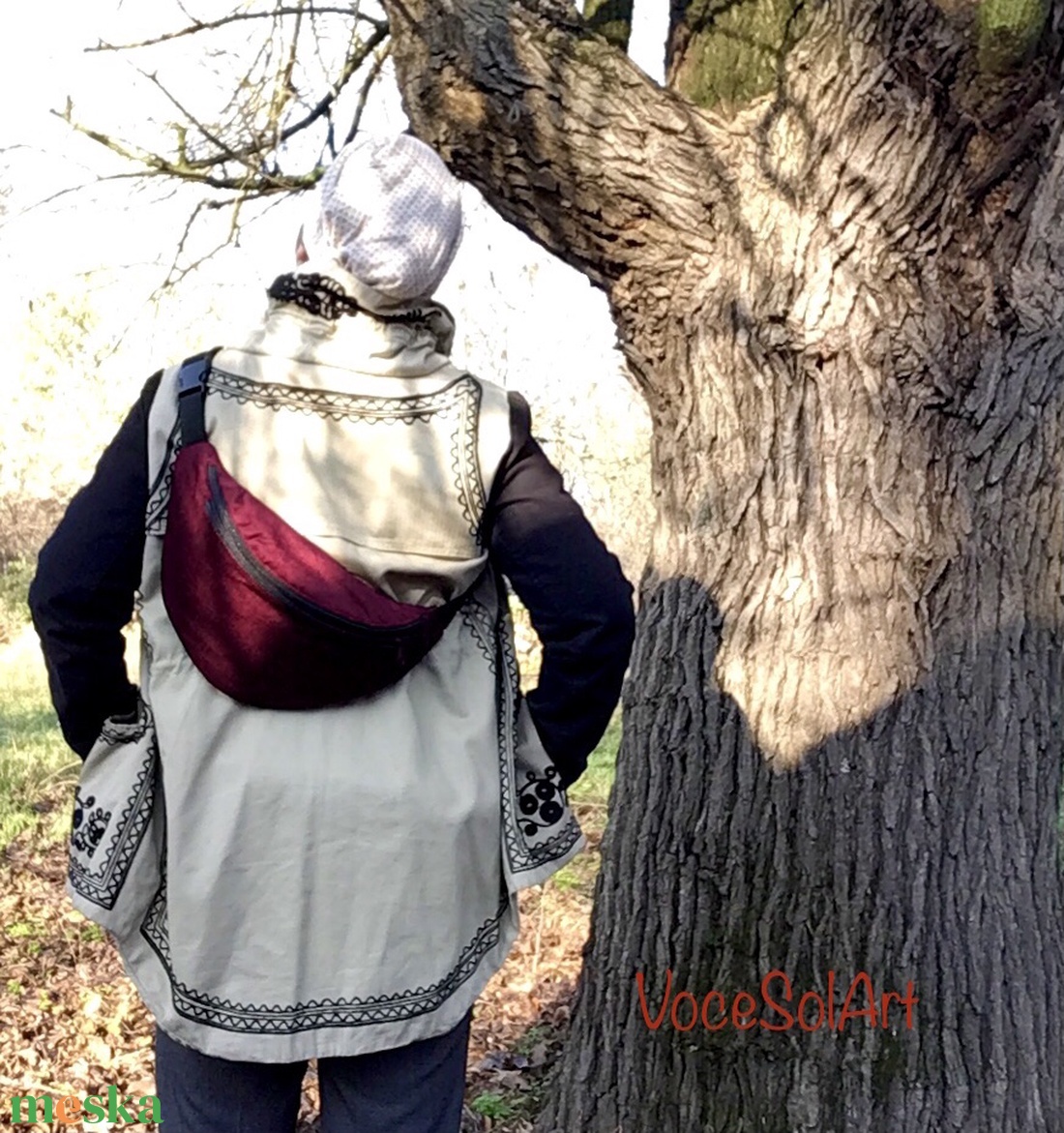 Fénylő bordóság nagy XL Övtáska - táska & tok - övtáska - Meska.hu