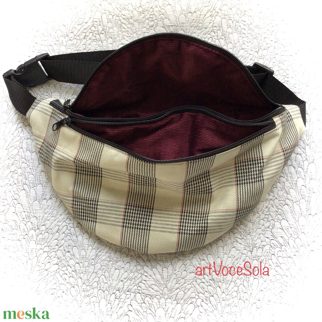 Kockás valóság  XL nagy Övtáska - táska & tok - övtáska - Meska.hu