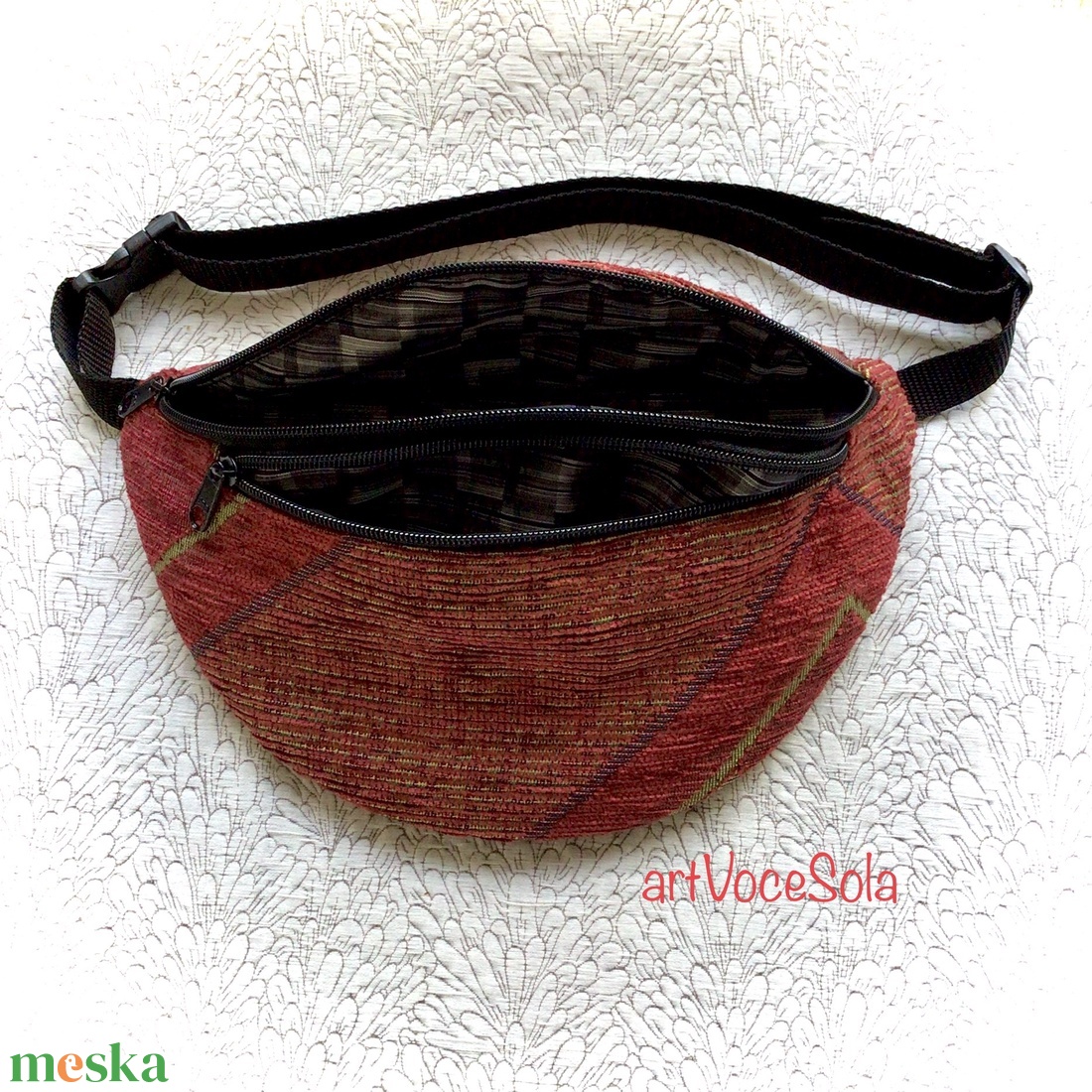 Vidám vonalak nagy Övtáska - táska & tok - övtáska - Meska.hu