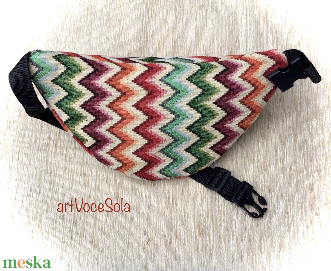 Színes hullámok XL nagy Övtáska - táska & tok - övtáska - Meska.hu