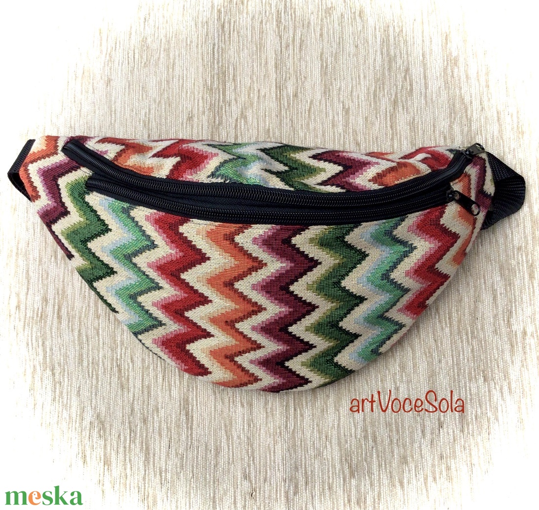 Színes hullámok XL nagy Övtáska - táska & tok - övtáska - Meska.hu