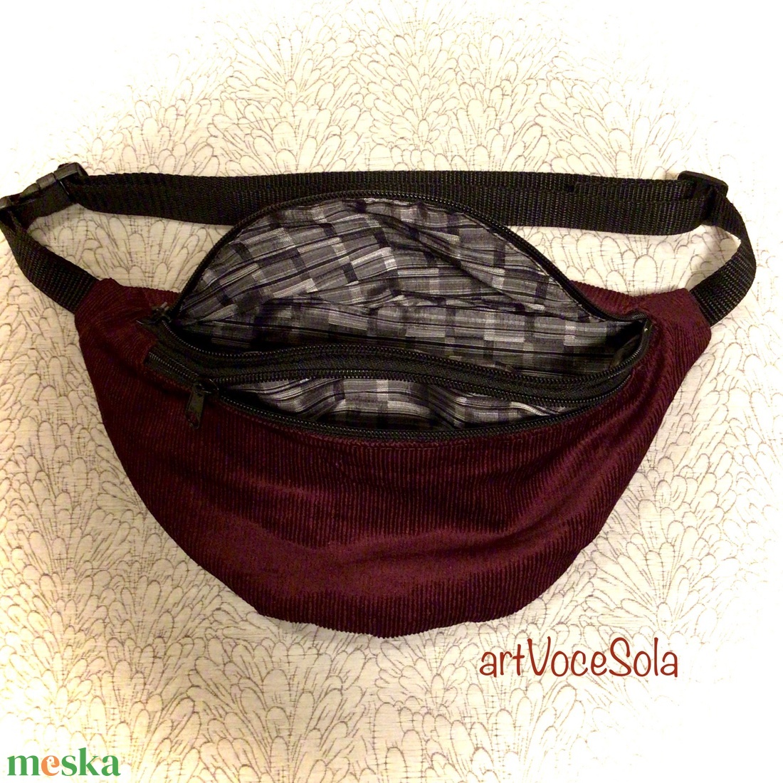 Bordóság nagy Övtáska - táska & tok - övtáska - Meska.hu