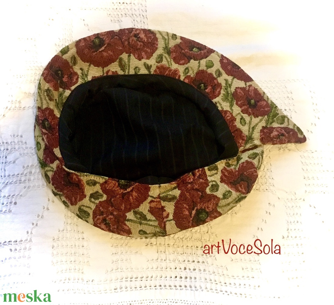 Pipacsos-  Kalap - ruha & divat - sál, sapka, kendő - kalap - Meska.hu