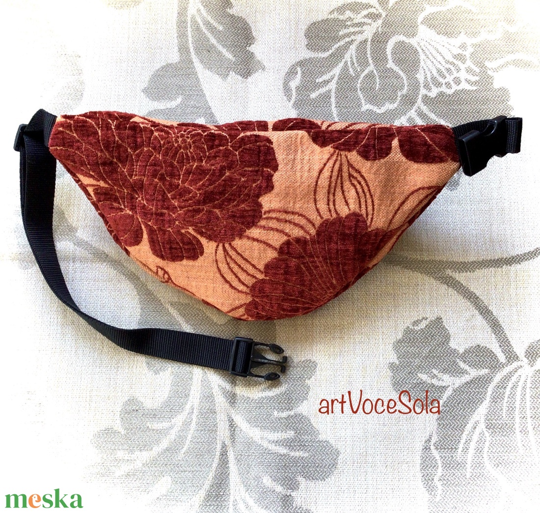 Pünkösdirózsa- Narancssárga  XL nagy Övtáska - táska & tok - övtáska - Meska.hu