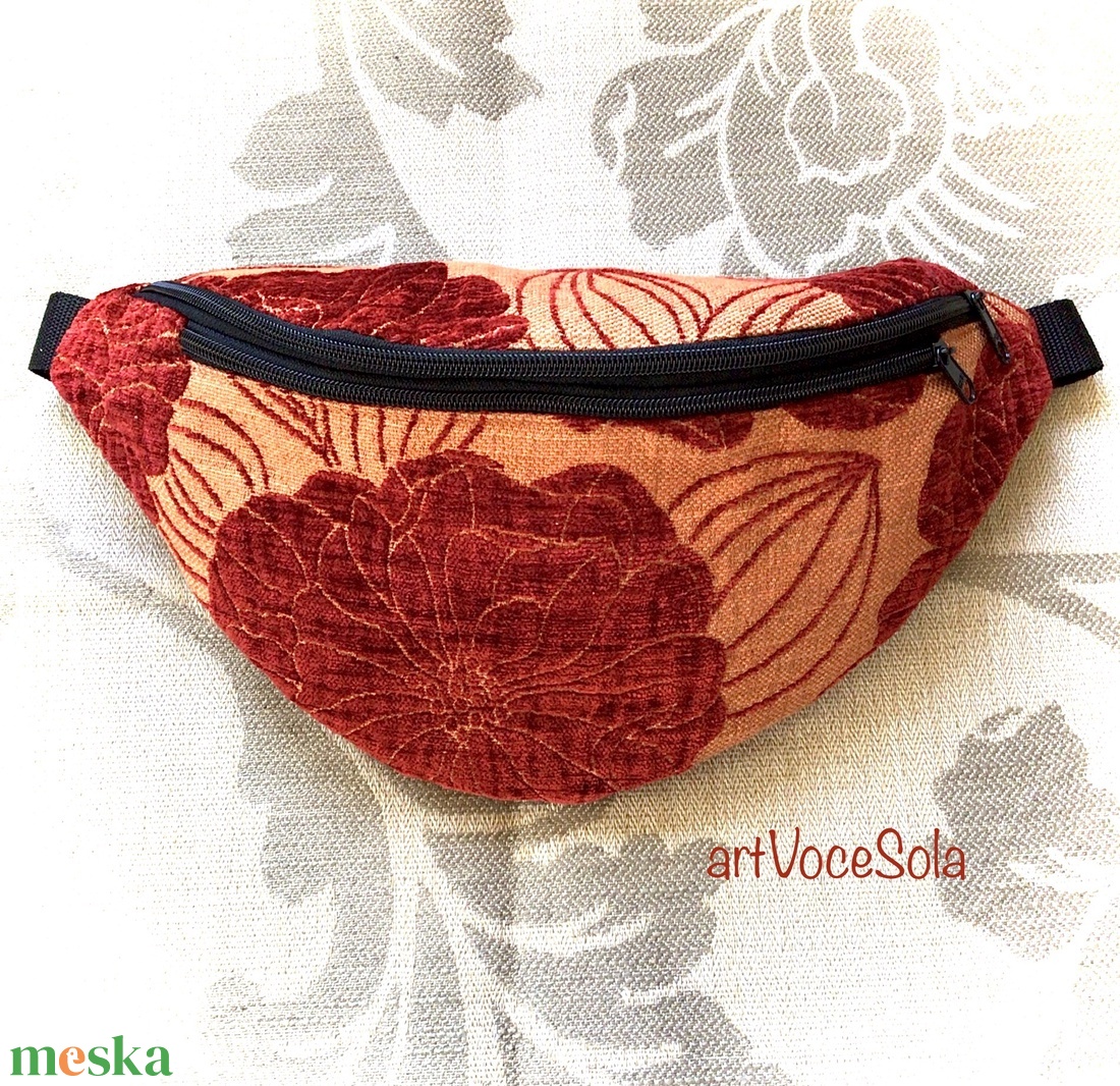 Pünkösdirózsa- Narancssárga  XL nagy Övtáska - táska & tok - övtáska - Meska.hu