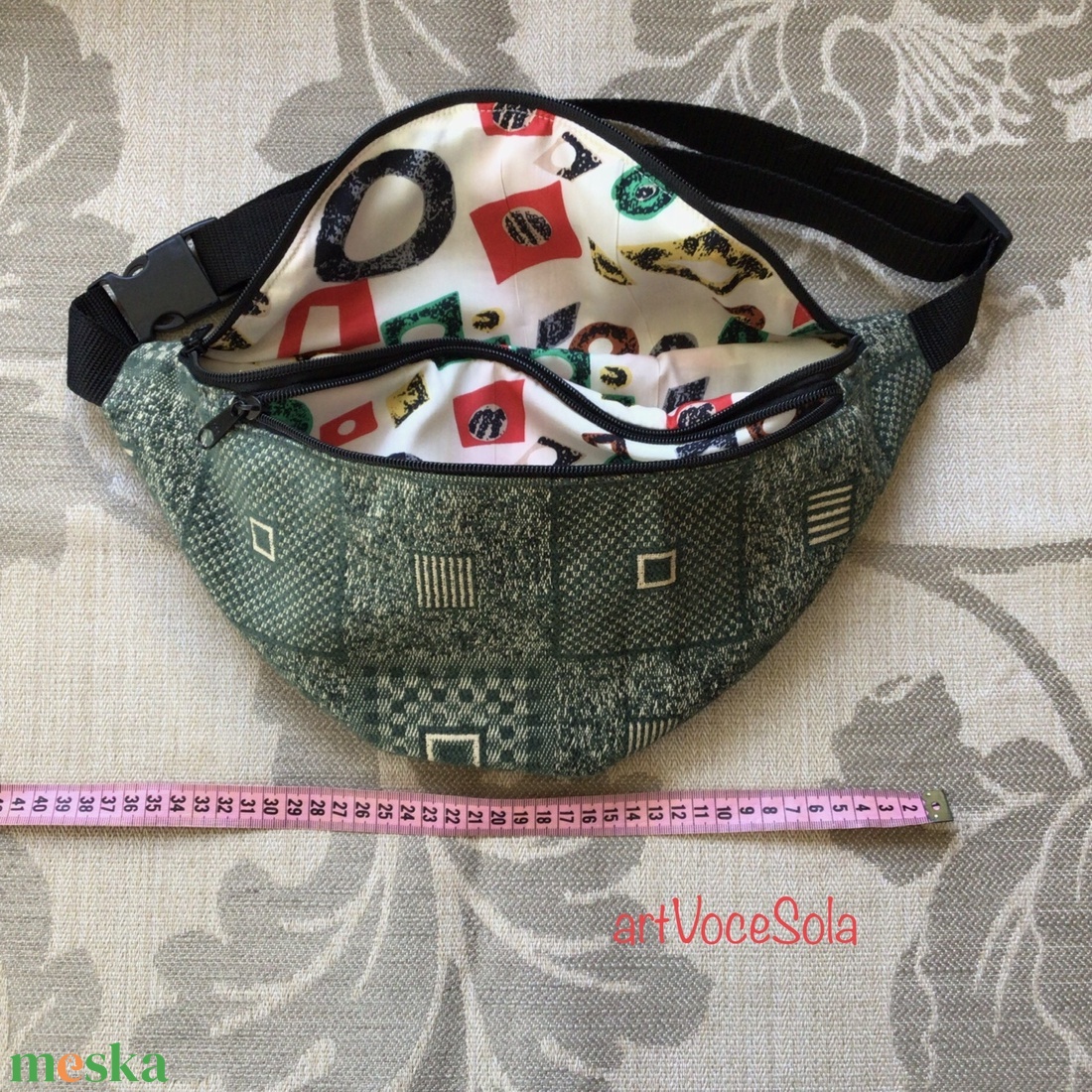 Zölnégyzet - XL nagy Övtáska - táska & tok - övtáska - Meska.hu