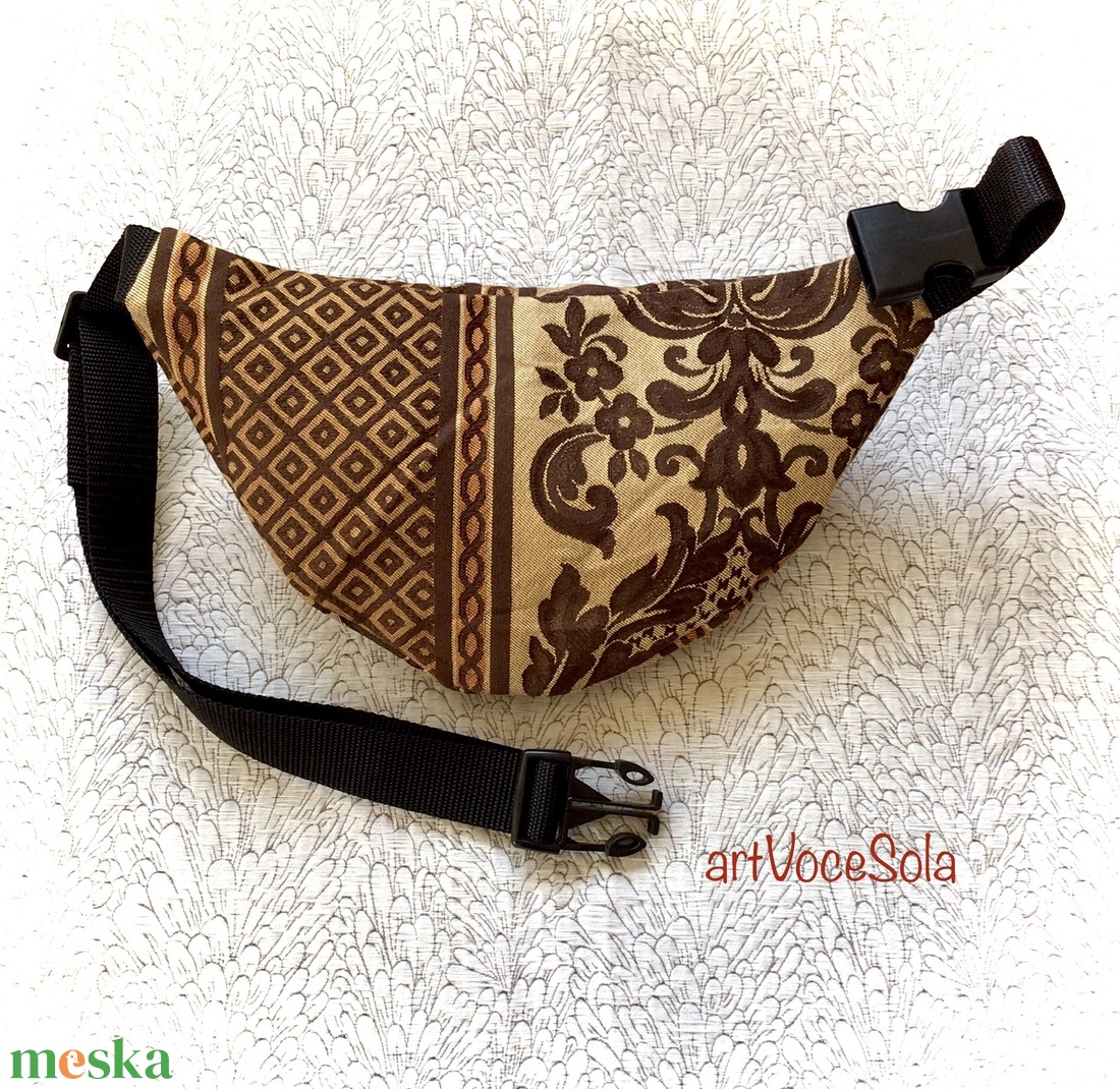 Barna virág- nagy Övtáska - táska & tok - övtáska - Meska.hu