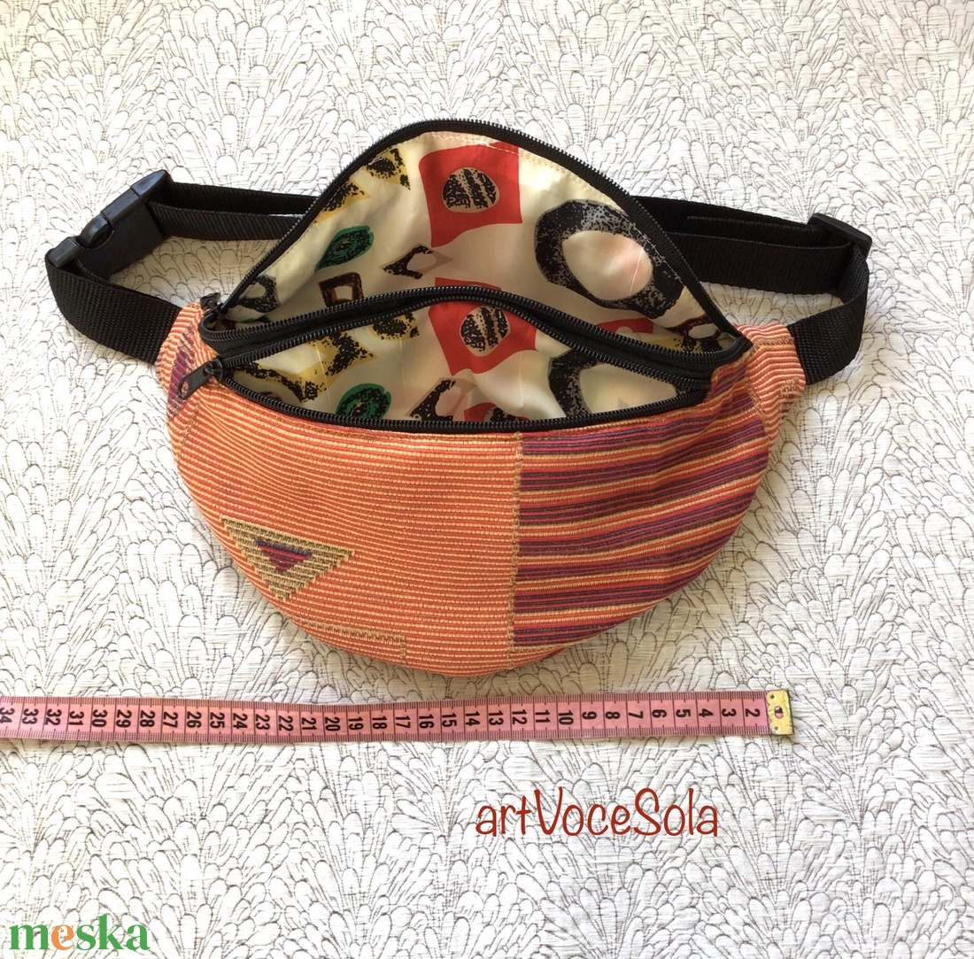Narancs játék -Csíkos nagy Övtáska - táska & tok - övtáska - Meska.hu
