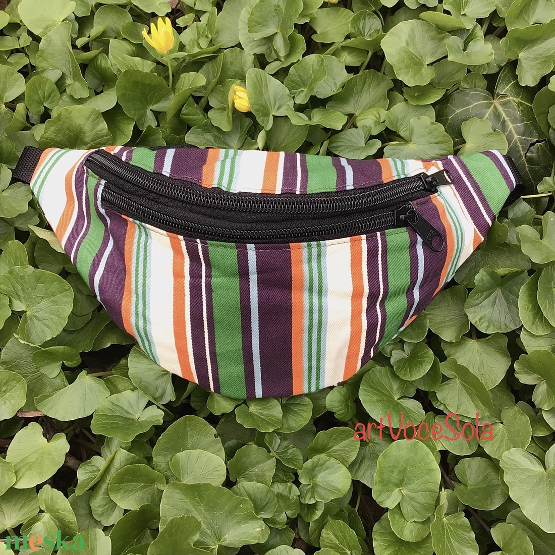 Kirándulás- csíkos Övtáska - táska & tok - övtáska - Meska.hu