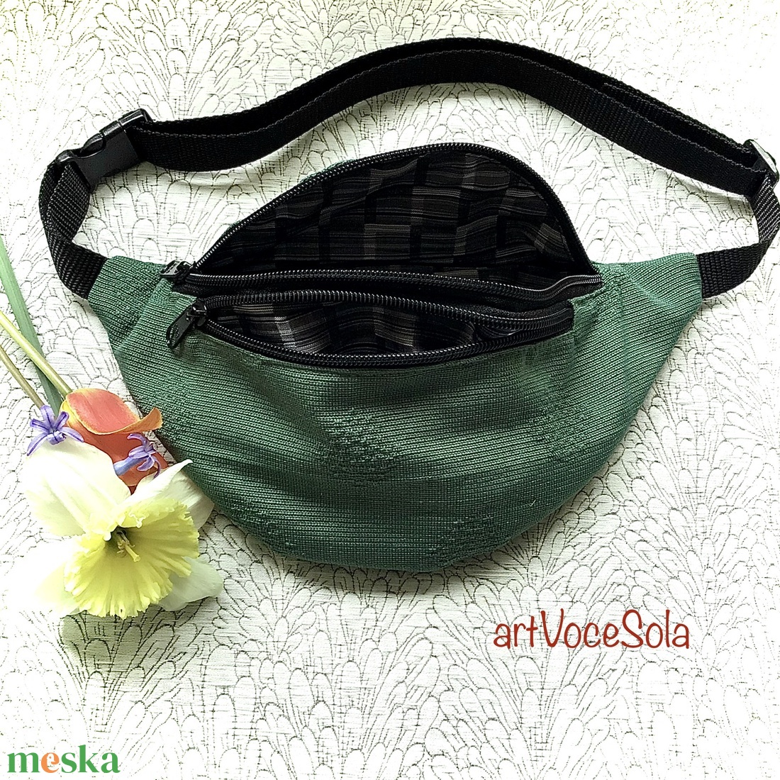 Zöldmező-övtáska - táska & tok - övtáska - Meska.hu
