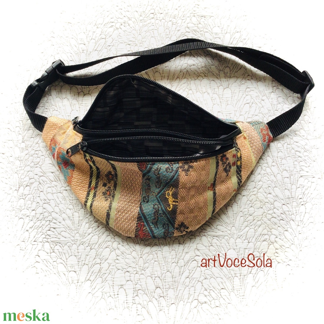 Törzsi jelek-mintás Övtáska - táska & tok - övtáska - Meska.hu