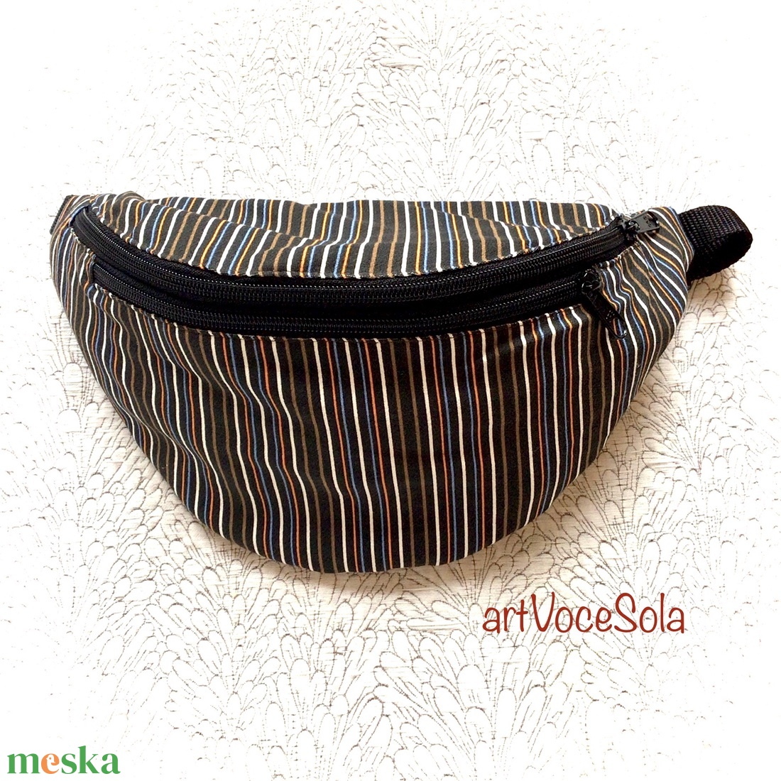 FöldÉg - csíkos nagy Övtáska - táska & tok - övtáska - Meska.hu