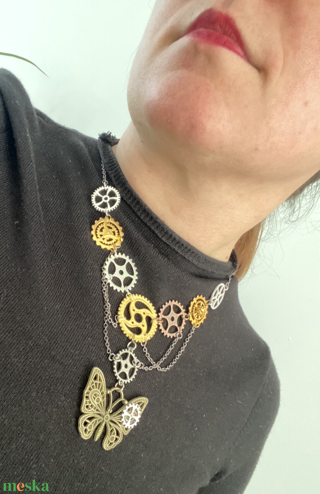 Pillangós láncos steampunk nyakék - ékszer - nyaklánc - statement nyaklánc - Meska.hu Pillangós láncos steampunk nyakék - ékszer - nyaklánc - statement nyaklánc - Meska.hu