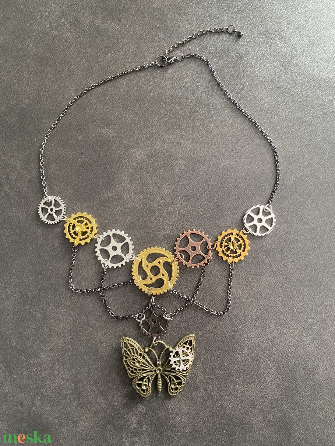 Pillangós láncos steampunk nyakék - ékszer - nyaklánc - statement nyaklánc - Meska.hu Pillangós láncos steampunk nyakék - ékszer - nyaklánc - statement nyaklánc - Meska.hu