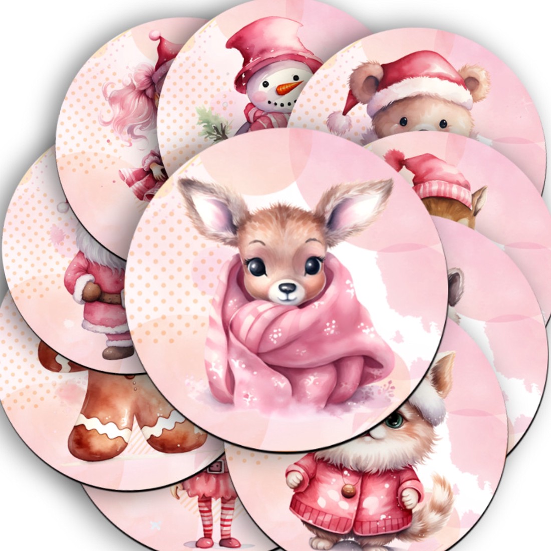 10 db pink christmas alátét szett (#11) -  - Meska.hu