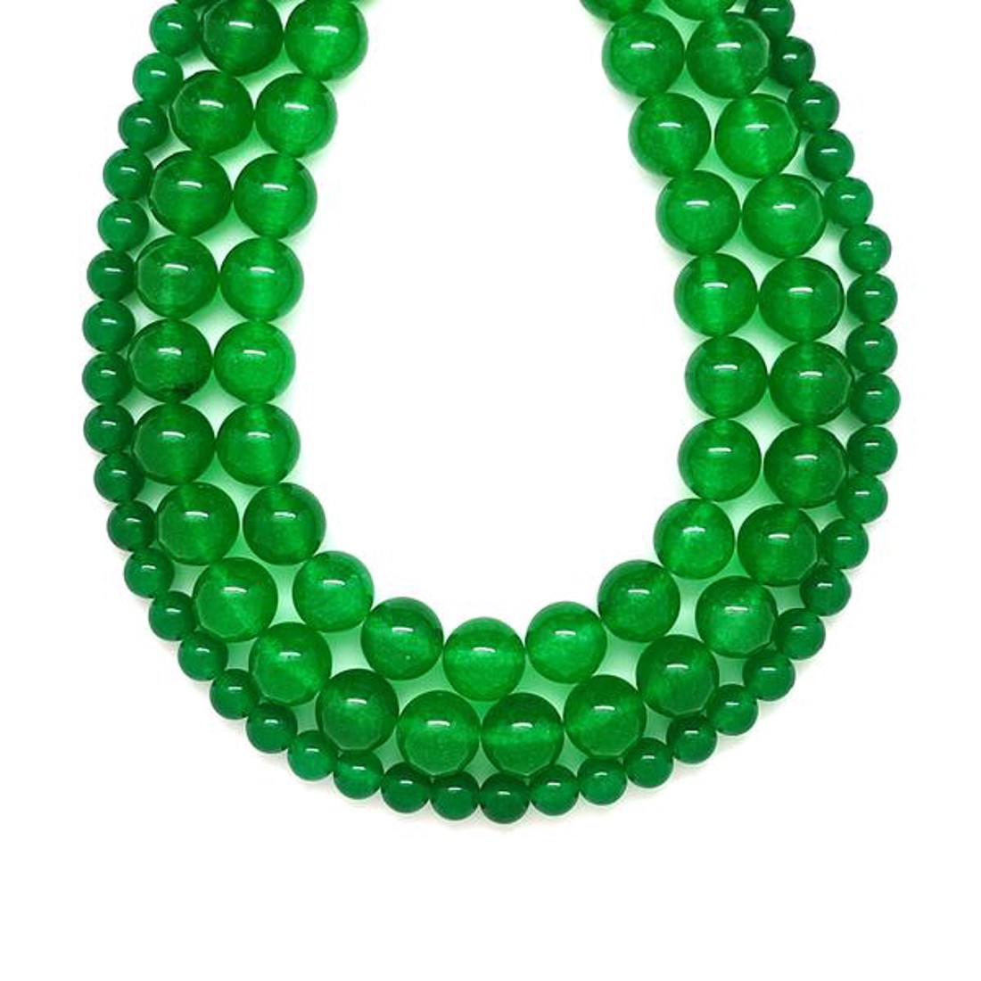 Jáde szinezett közép zöld golyó 8-9mm  ékszerkészítő alapanyag (füzér) - kellékek & szerszámok - ásvány alapanyag - ásványfüzér - Meska.hu