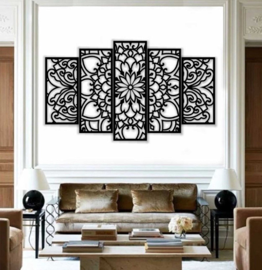 Mandala falikép fából , 5 részes - otthon & életmód - dekoráció - spiritualitás - mandala - Meska.hu