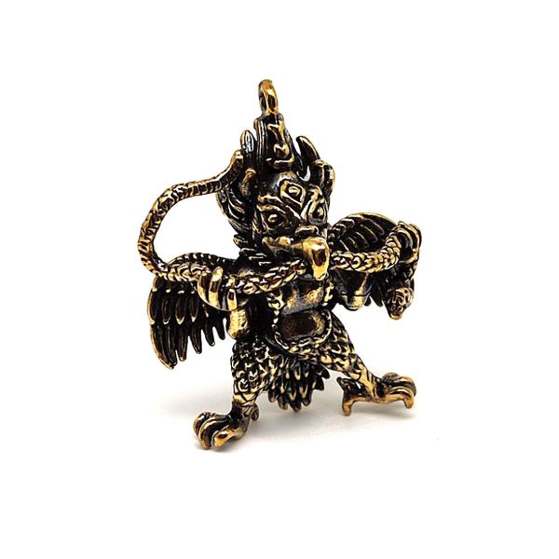 Sárgaréz medál Garuda hindu istenség 3,5x4cm - ékszer - nyaklánc - medál - Meska.hu