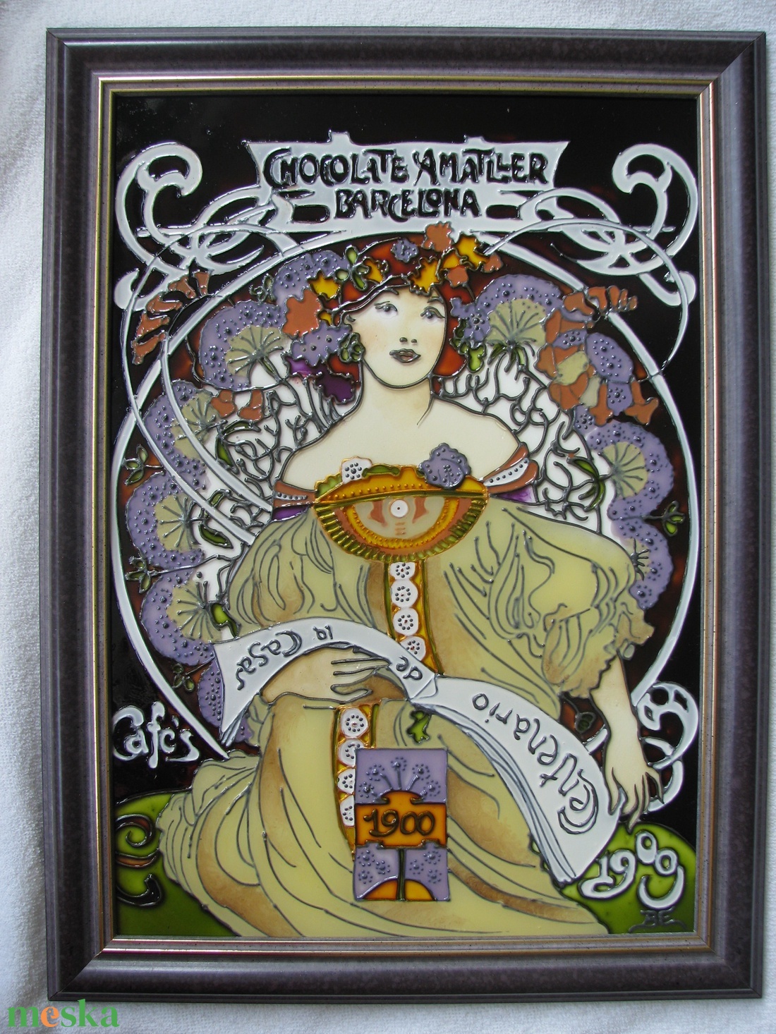 Mucha vintage - festett üvegkép, üvegfestmény - otthon & életmód - dekoráció - kép & falikép - fából készült kép - Meska.hu Mucha vintage - festett üvegkép, üvegfestmény - otthon & életmód - dekoráció - kép & falikép - fából készült kép - Meska.hu