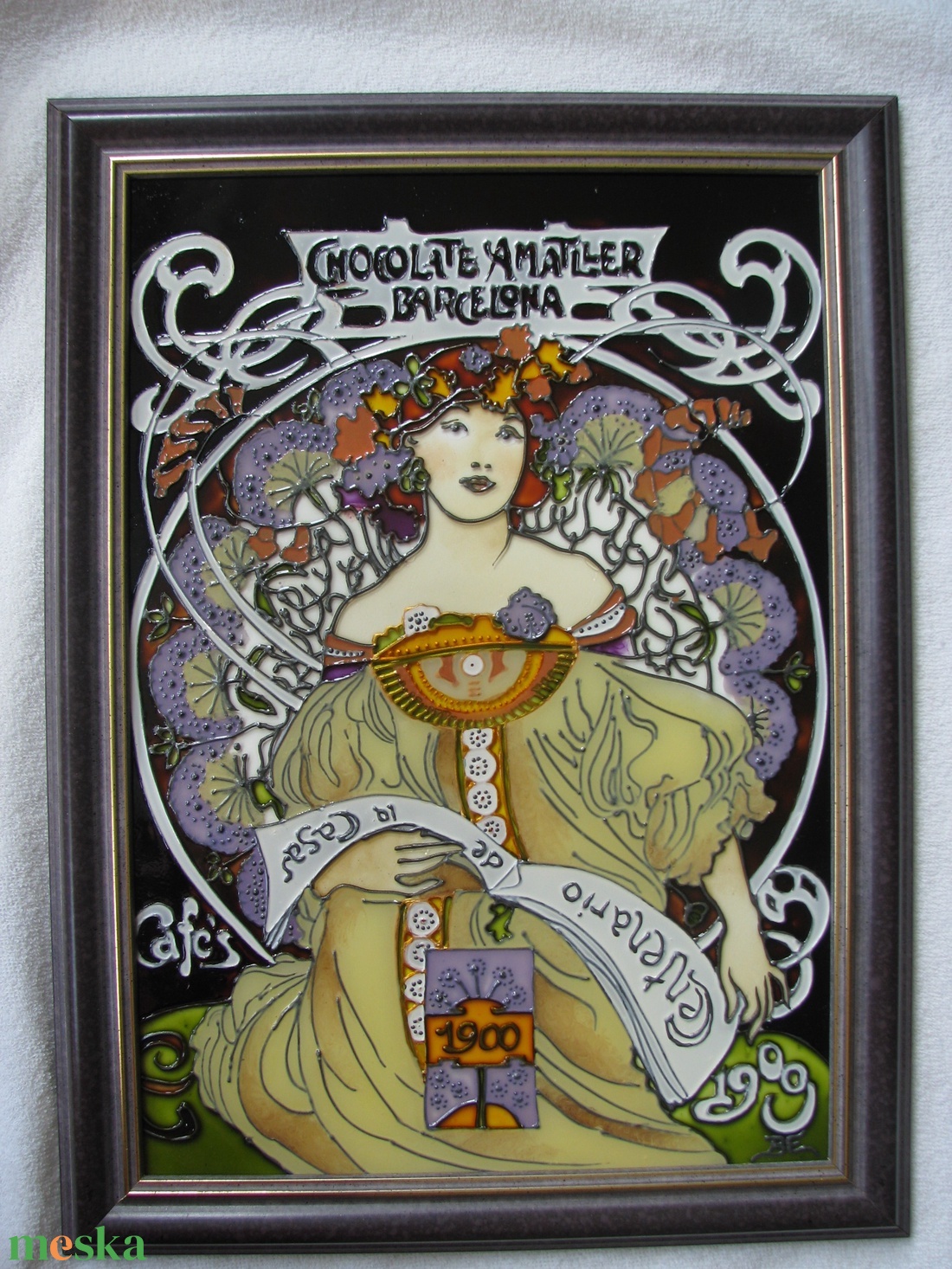 Mucha vintage - festett üvegkép, üvegfestmény - otthon & életmód - dekoráció - kép & falikép - fából készült kép - Meska.hu Mucha vintage - festett üvegkép, üvegfestmény - otthon & életmód - dekoráció - kép & falikép - fából készült kép - Meska.hu