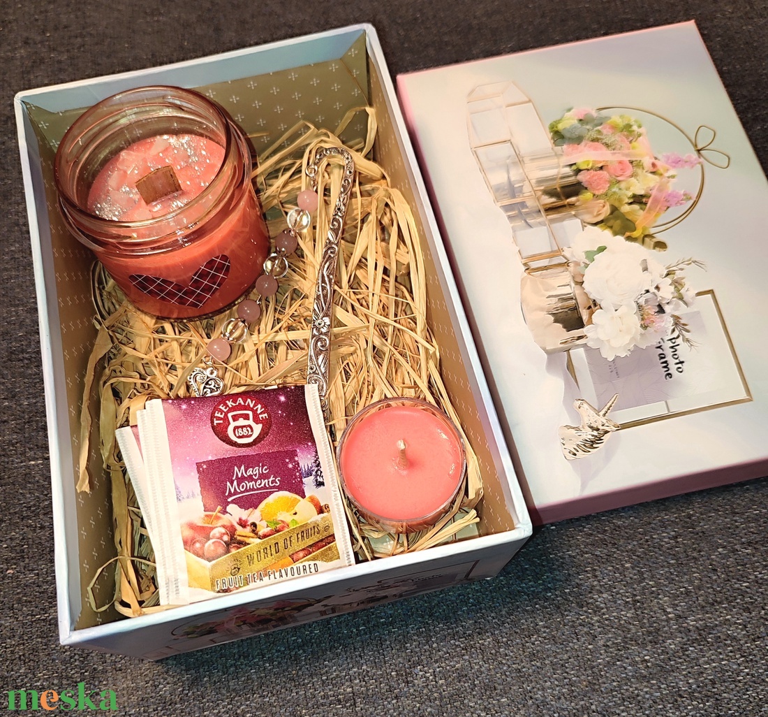Ajándékbox - szójagyertya könyvjelzővel - otthon & lakás - gyertya, illat, aroma - gyertya - Meska.hu