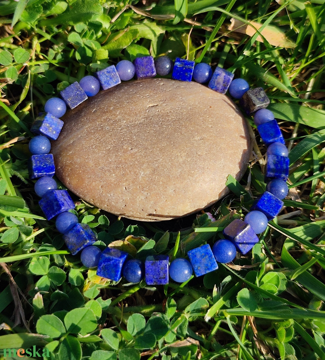Lapis lazuli - kékkvarc ásványkarkötő férfiaknak - ékszer - karkötő - gyöngyös karkötő - Meska.hu Lapis lazuli - kékkvarc ásványkarkötő férfiaknak - ékszer - karkötő - gyöngyös karkötő - Meska.hu