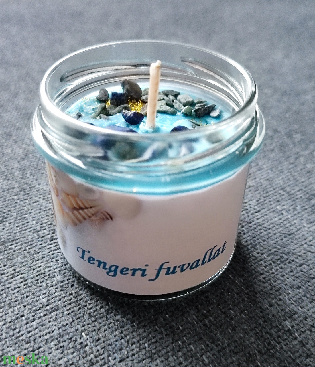 Tengerparti hangulat- szójagyertya lapis lazuli ásvánnyal - otthon & életmód - gyertya, illat, aroma - gyertya - Meska.hu Tengerparti hangulat- szójagyertya lapis lazuli ásvánnyal - otthon & életmód - gyertya, illat, aroma - gyertya - Meska.hu