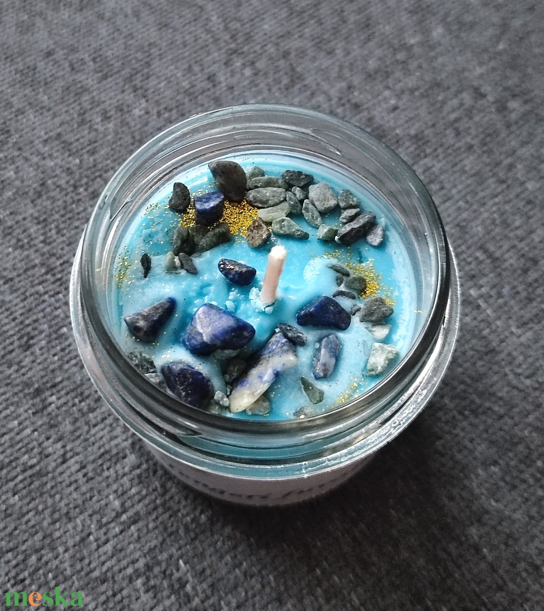 Tengerparti hangulat- szójagyertya lapis lazuli ásvánnyal - otthon & életmód - gyertya, illat, aroma - gyertya - Meska.hu Tengerparti hangulat- szójagyertya lapis lazuli ásvánnyal - otthon & életmód - gyertya, illat, aroma - gyertya - Meska.hu