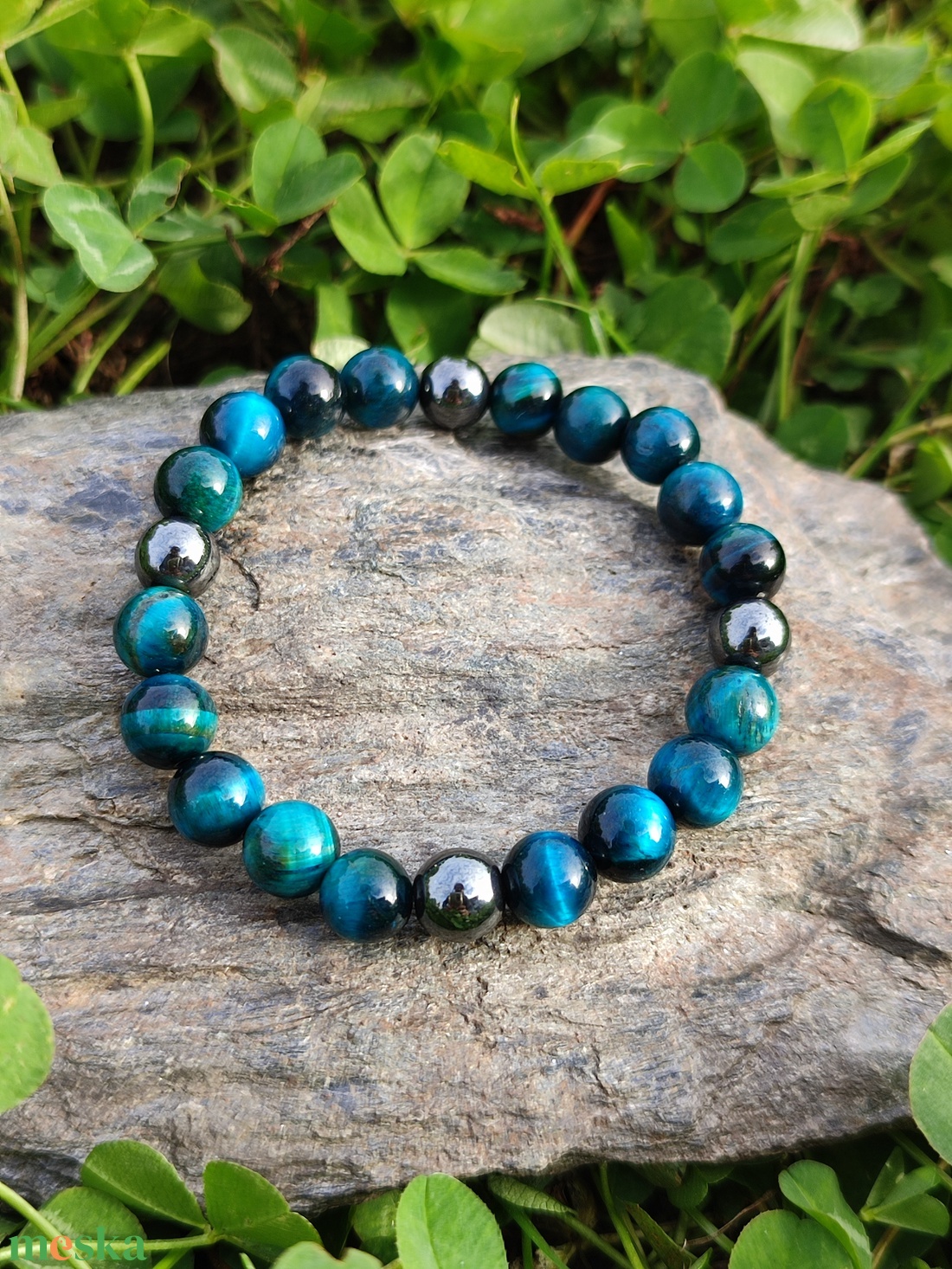Kék tigrisszem - hematit ásványkarkötő - ékszer - karkötő - ásványkarkötő - Meska.hu