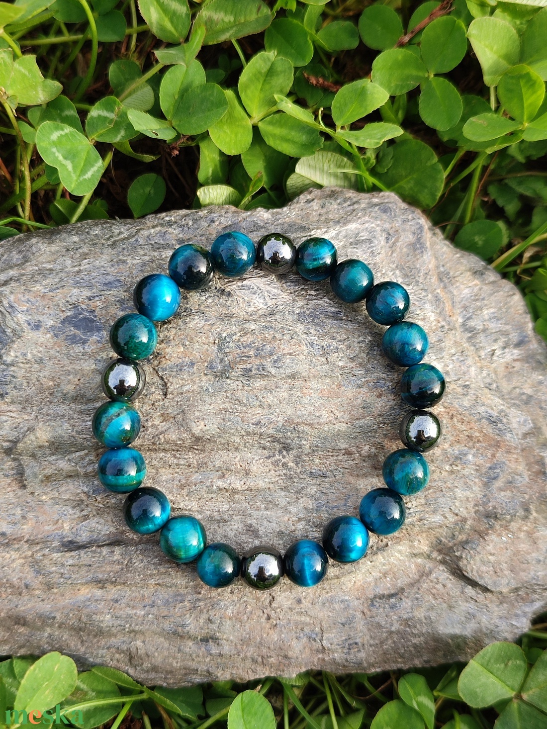 Kék tigrisszem - hematit ásványkarkötő - ékszer - karkötő - ásványkarkötő - Meska.hu