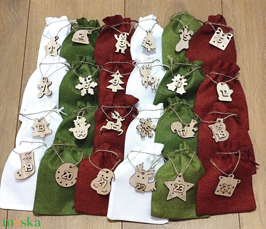 Adventi kalendárium adventi naptár ásványékszerekkel - karácsony - adventi díszek - adventi naptár - Meska.hu