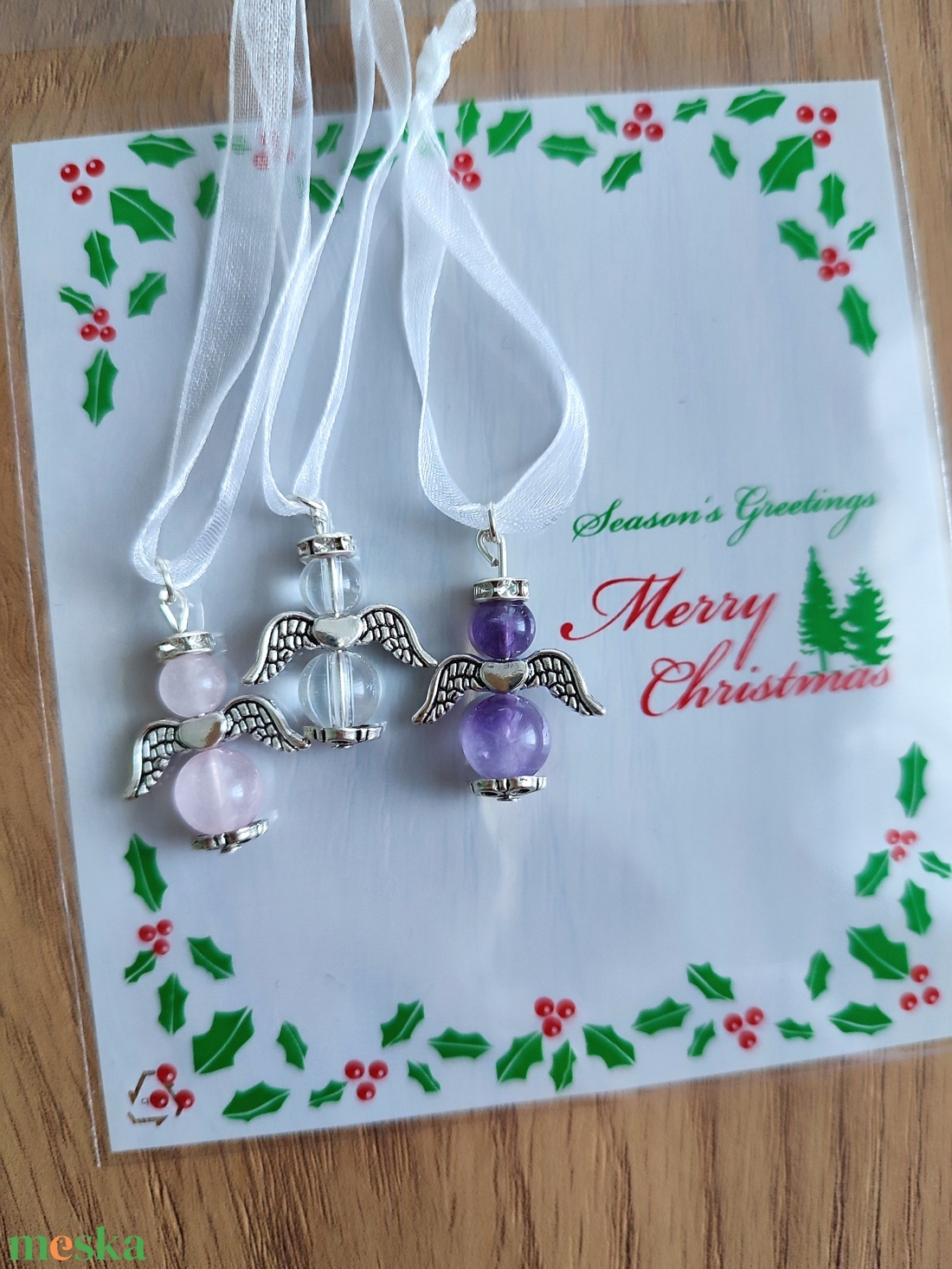 Karácsonyi ásvány angyalka dísz csomag, 3 db ásvány angyal - karácsony - karácsonyi lakásdekoráció - karácsonyfadíszek - Meska.hu