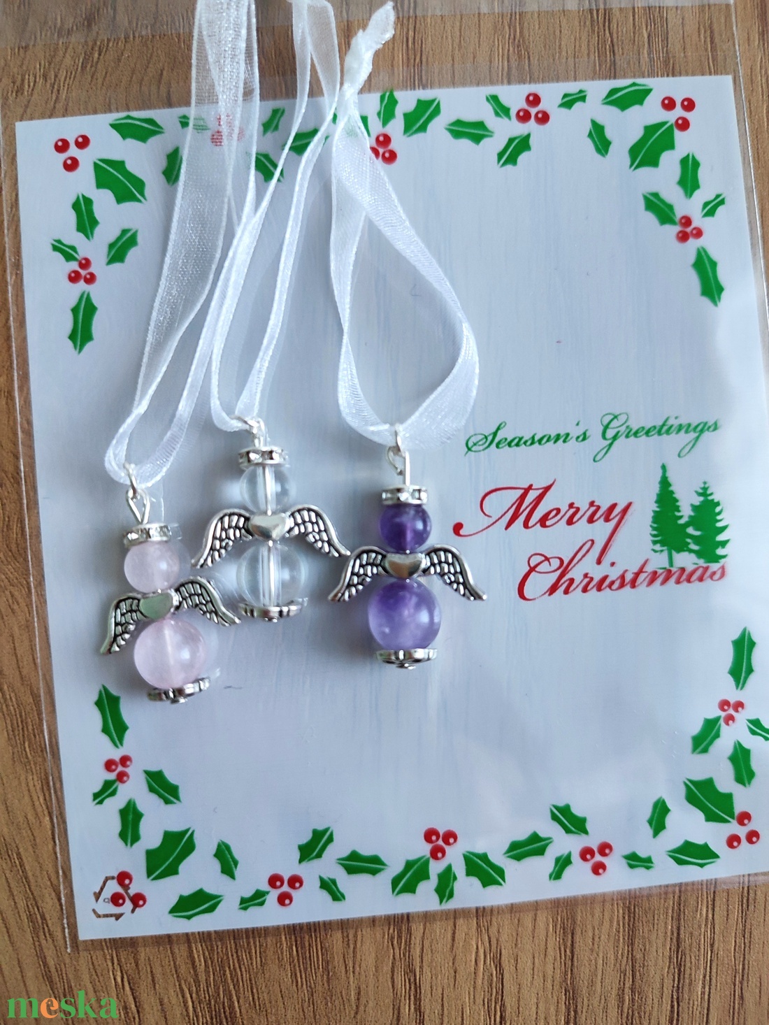 Karácsonyi ásvány angyalka dísz csomag, 3 db ásvány angyal - karácsony - karácsonyi lakásdekoráció - karácsonyfadíszek - Meska.hu