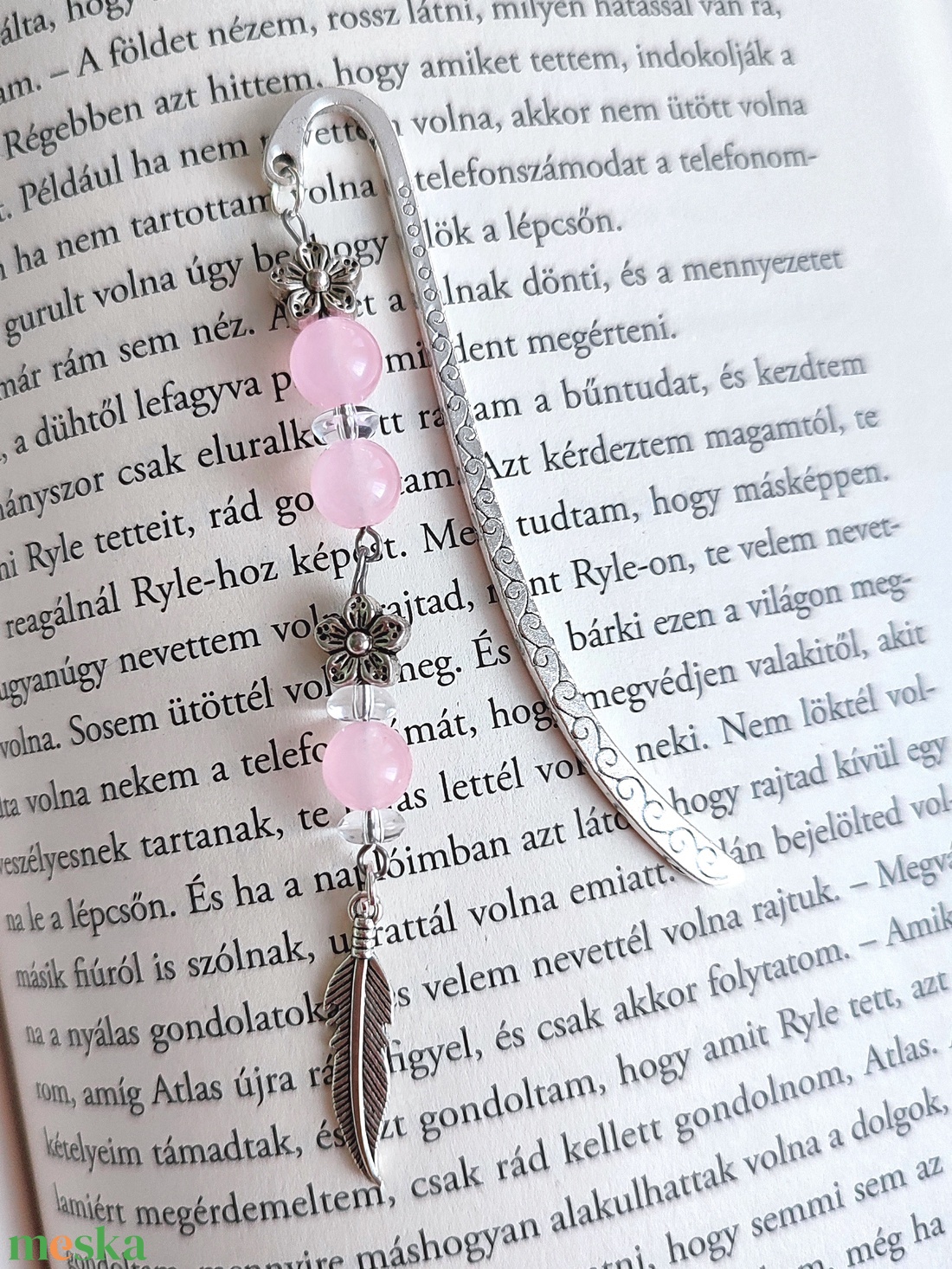 Könyvjelző, rózsaszín - könyv & zene - könyvjelző - Meska.hu