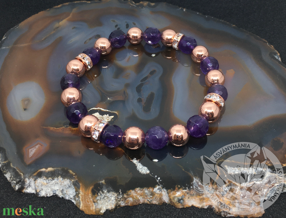 Ametiszt, rosegold (futtatott) hematit karkötő - ékszer - karkötő - gyöngyös karkötő - Meska.hu Ametiszt, rosegold (futtatott) hematit karkötő - ékszer - karkötő - gyöngyös karkötő - Meska.hu